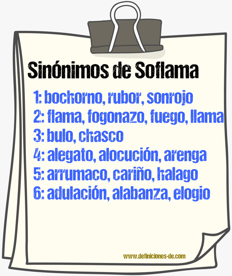 Sinónimos de soflama