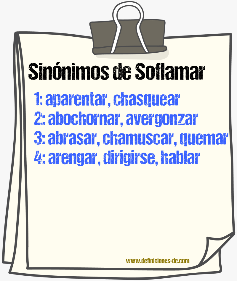 Sinnimos de soflamar