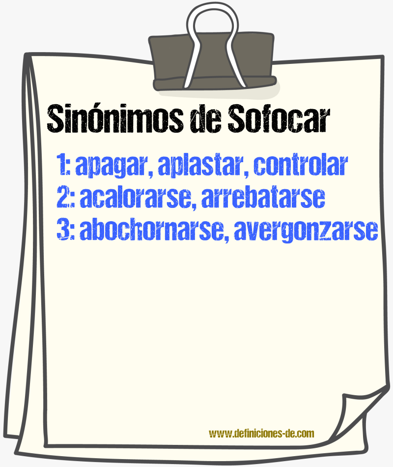 Sinnimos de sofocar