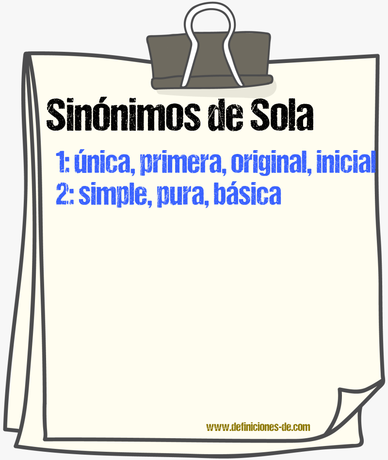 Sinónimos de sola