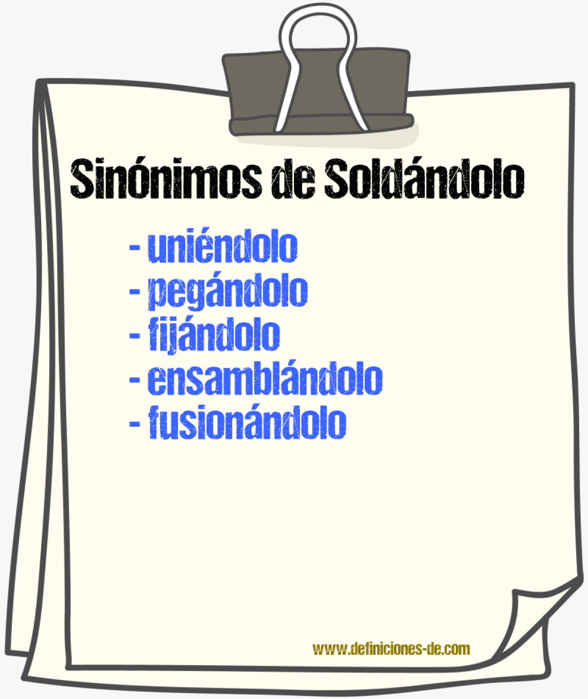 Sinónimos de soldándolo