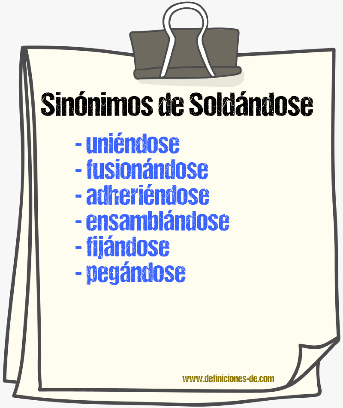 Sinónimos de soldándose