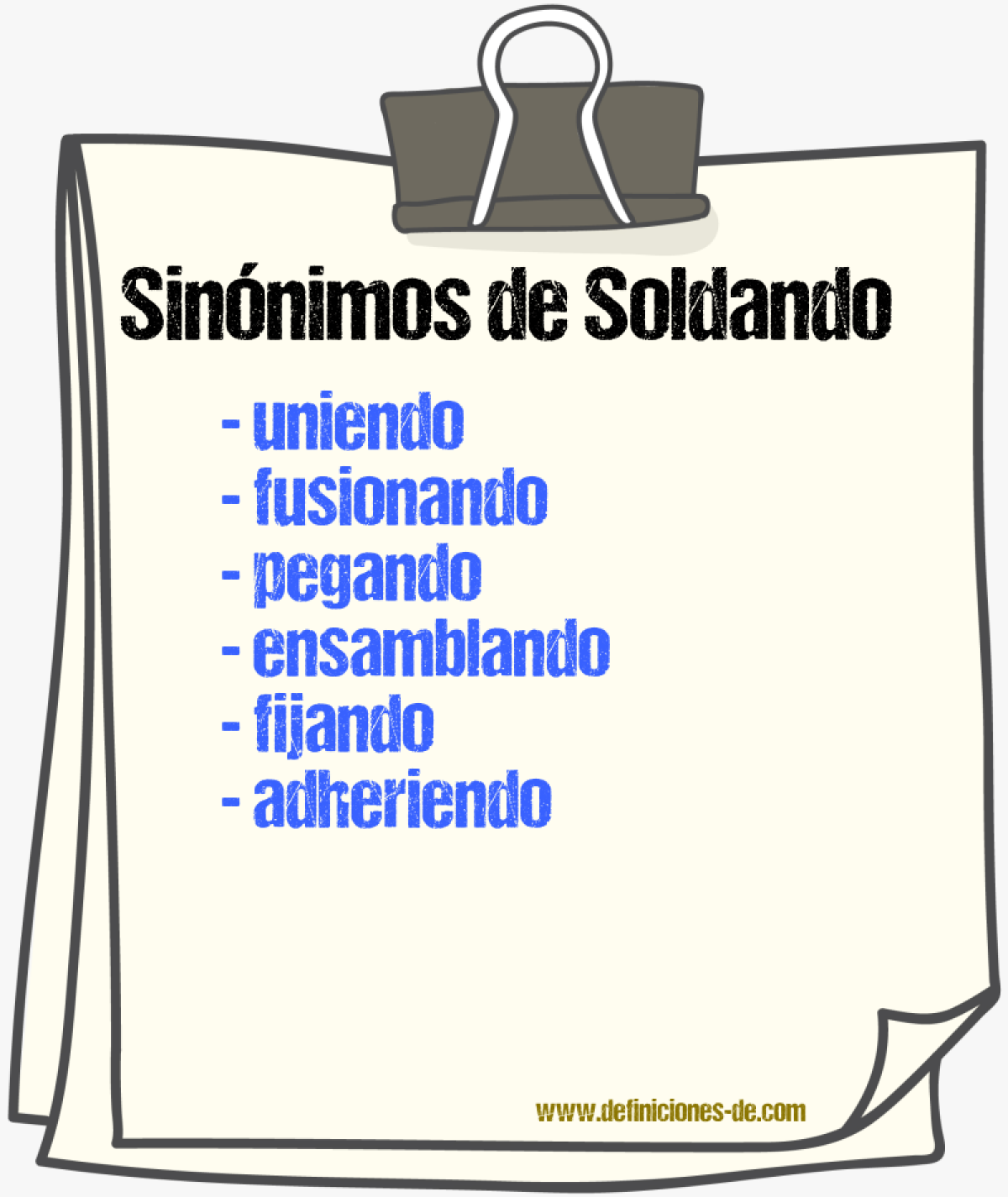 Sinónimos de soldando