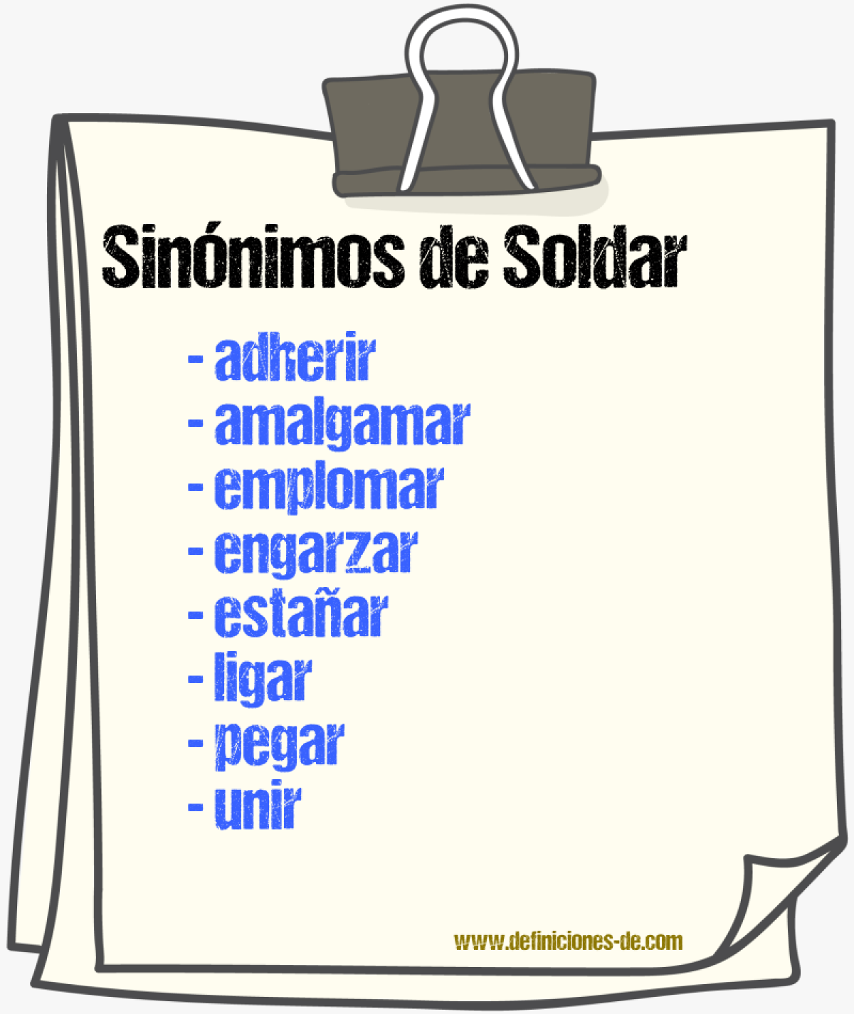 Sinnimos de soldar