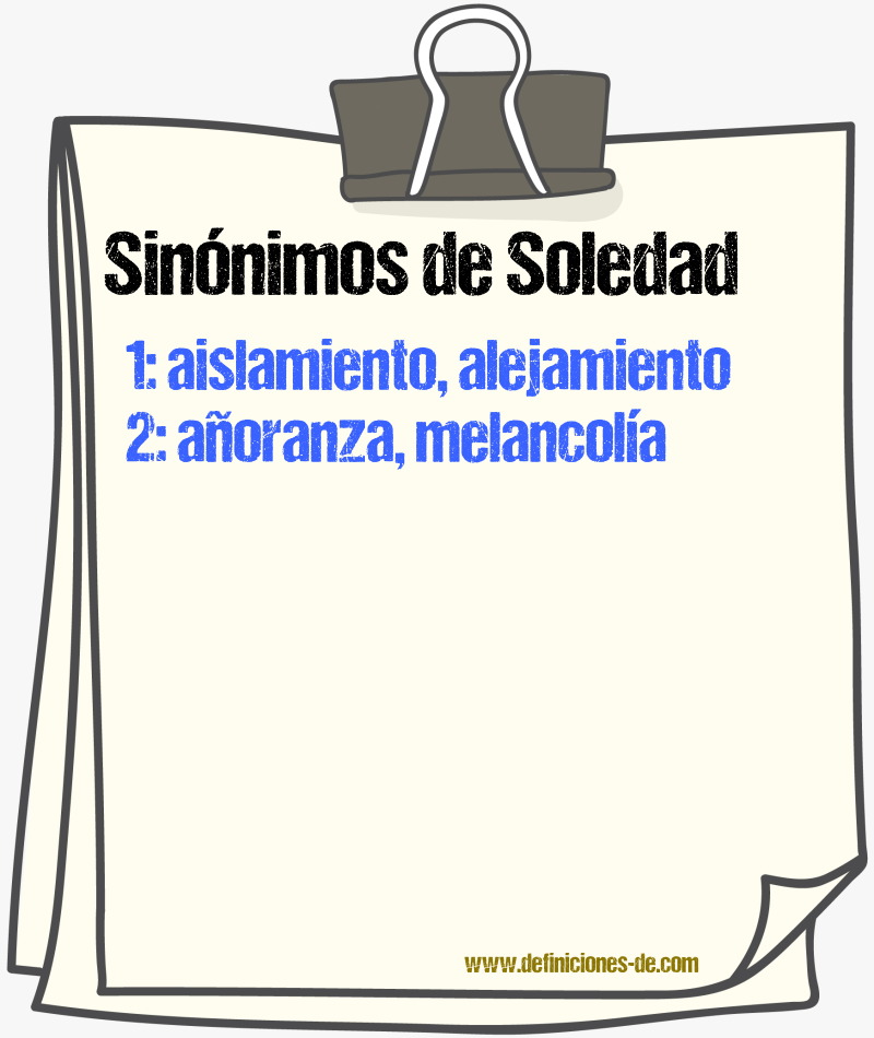 Sinnimos de soledad