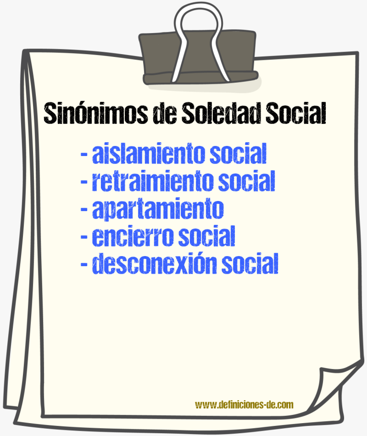 Sinónimos de soledad social