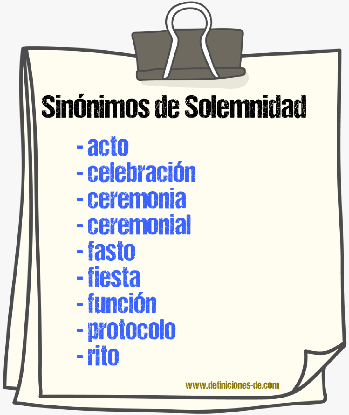 Sinónimos de solemnidad