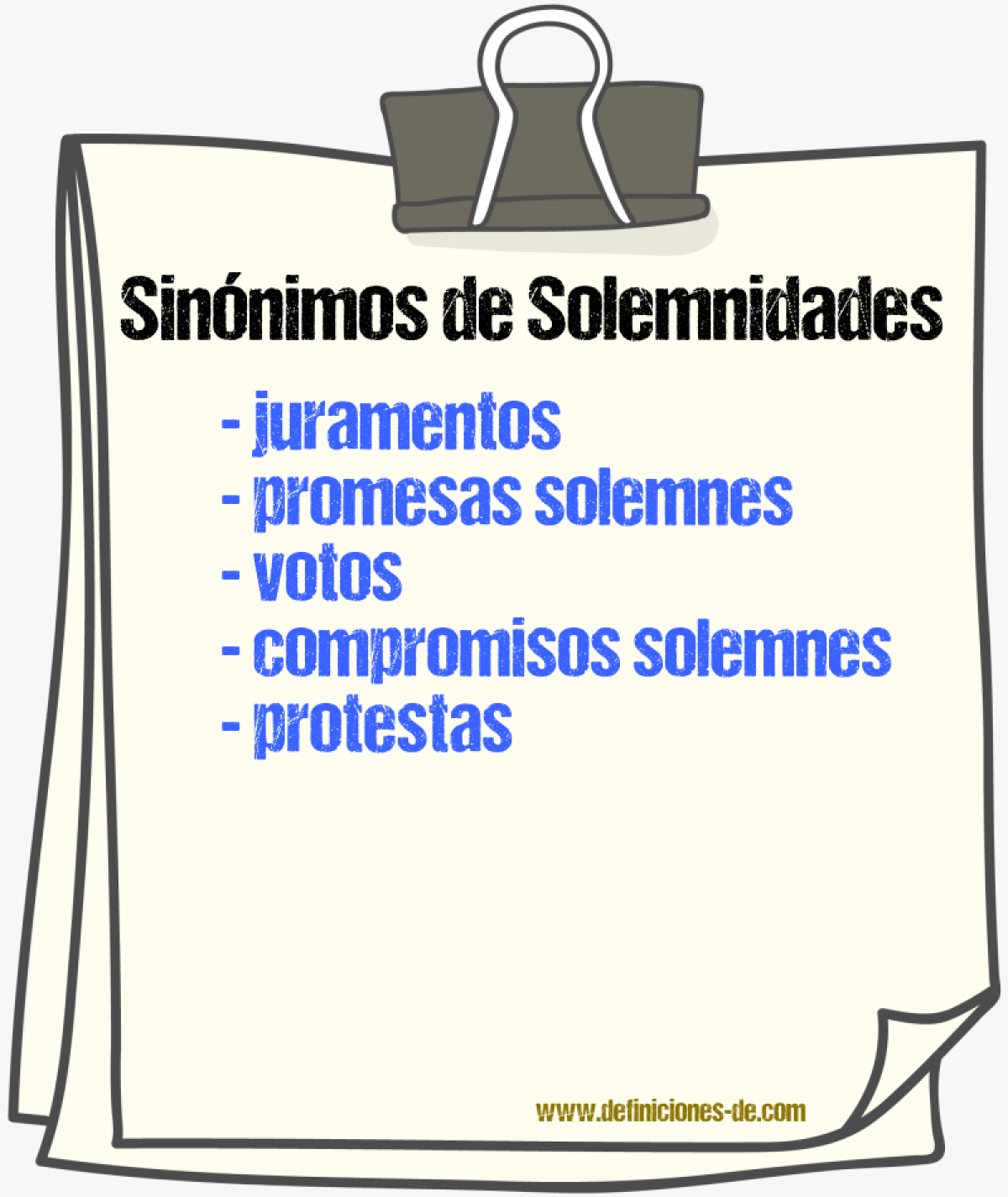 Sinónimos de solemnidades