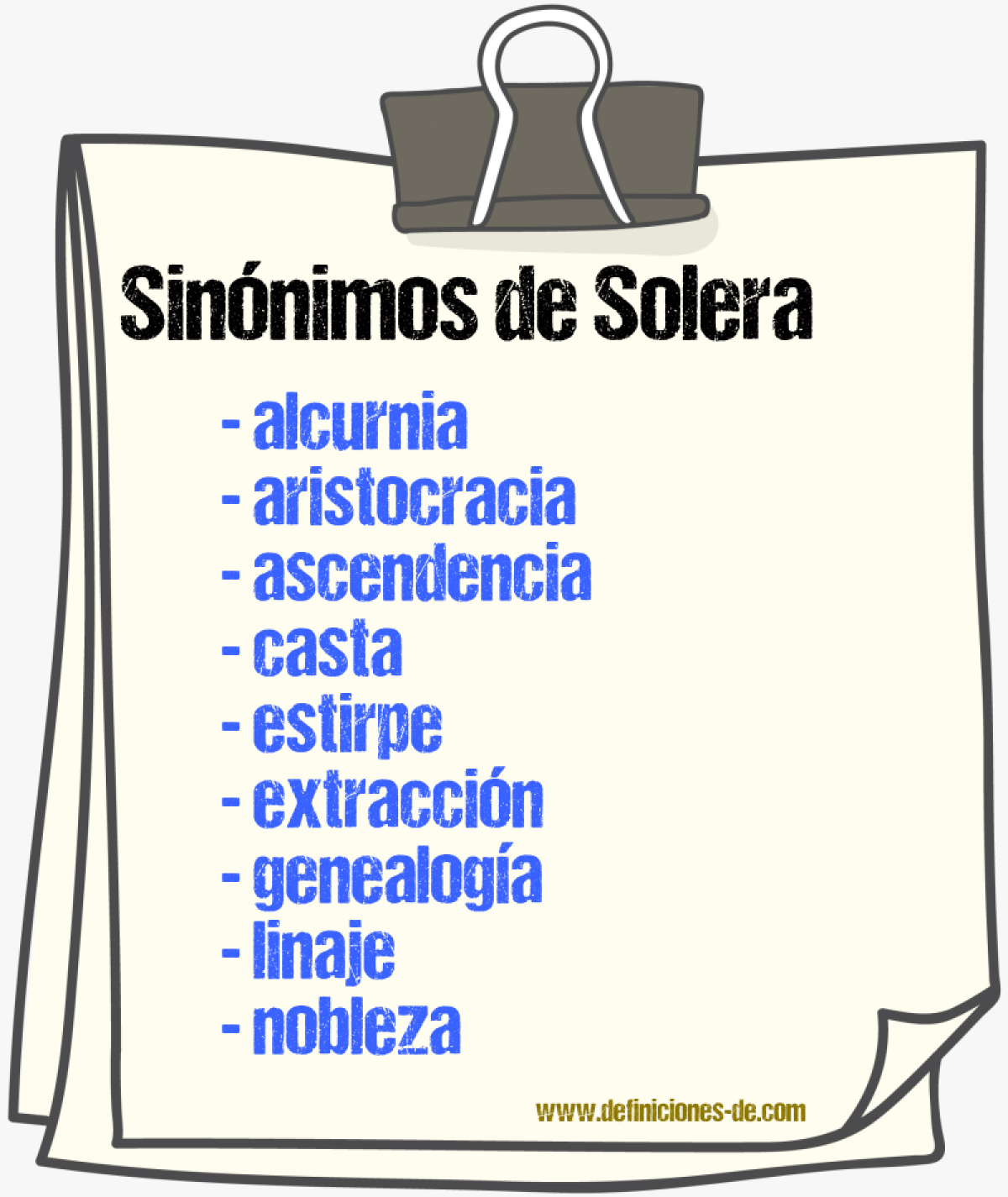 Sinnimos de solera