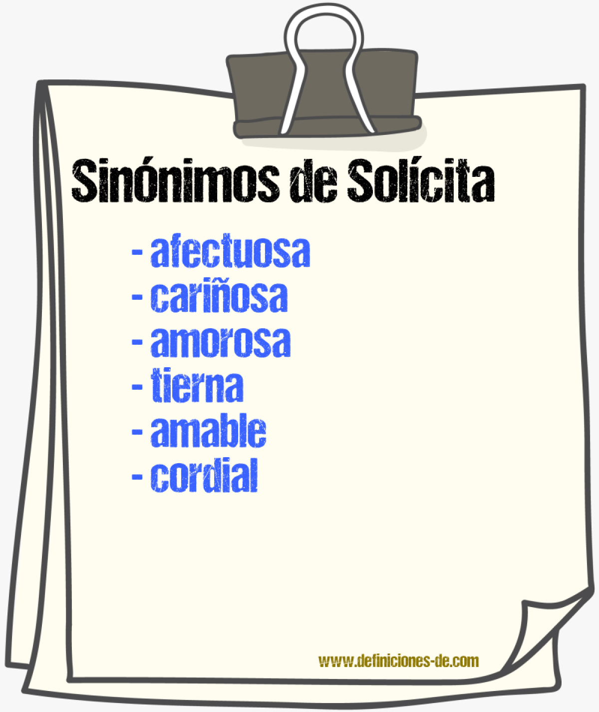 Sinónimos de solícita