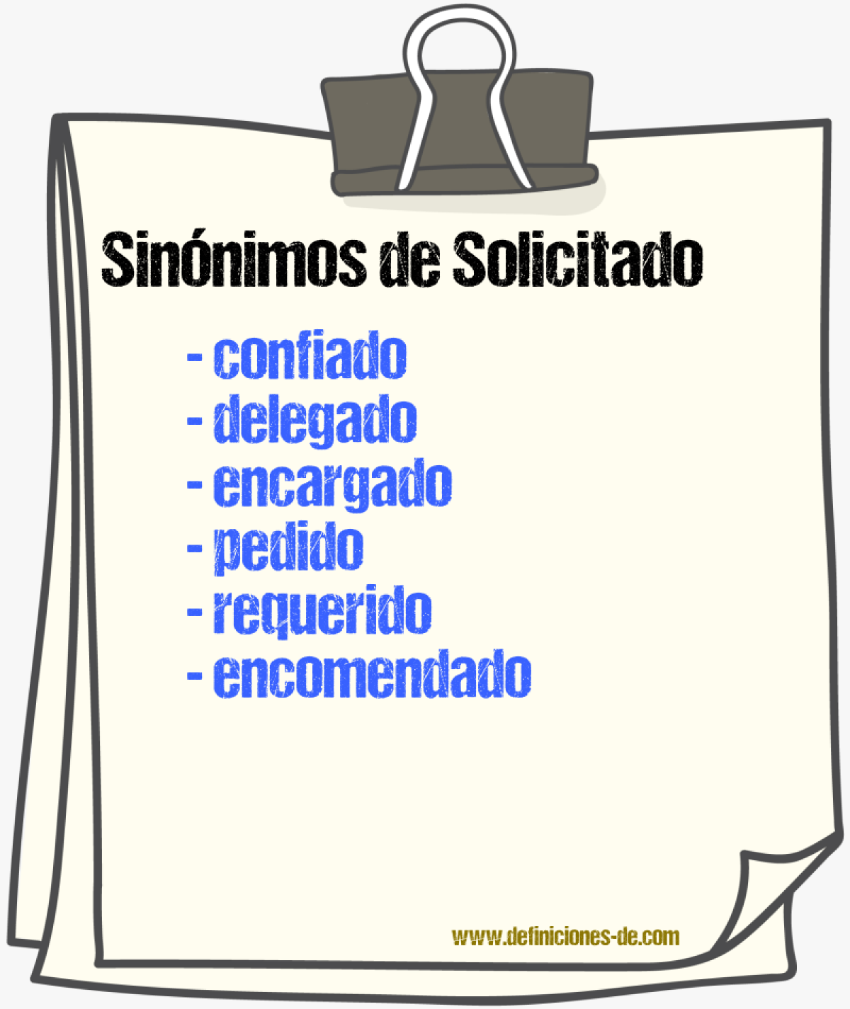 Sinnimos de solicitado