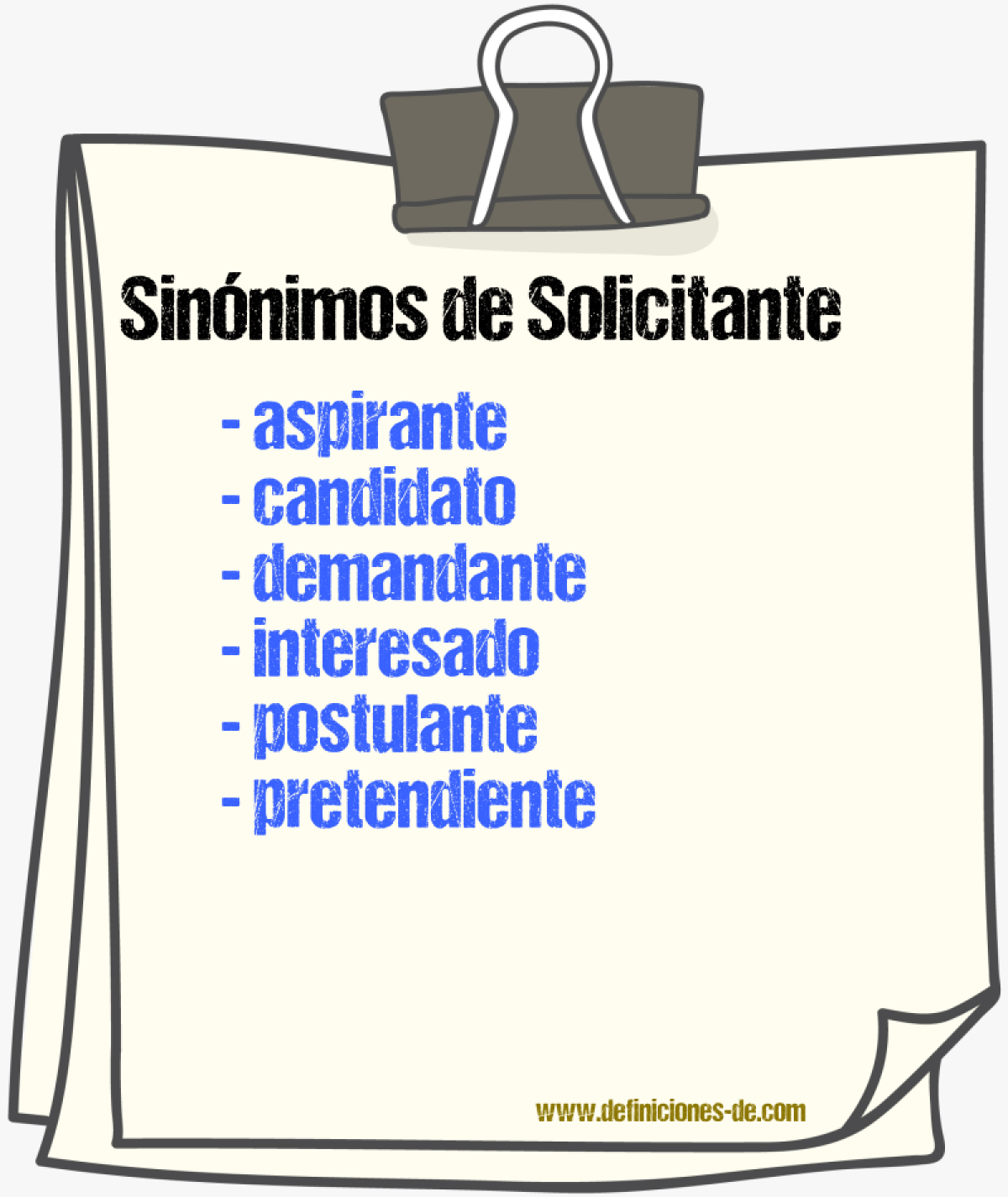 Sinnimos de solicitante