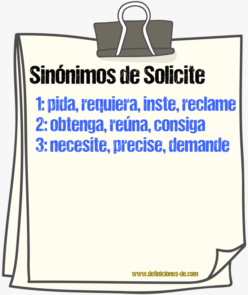 Sinónimos de solicite