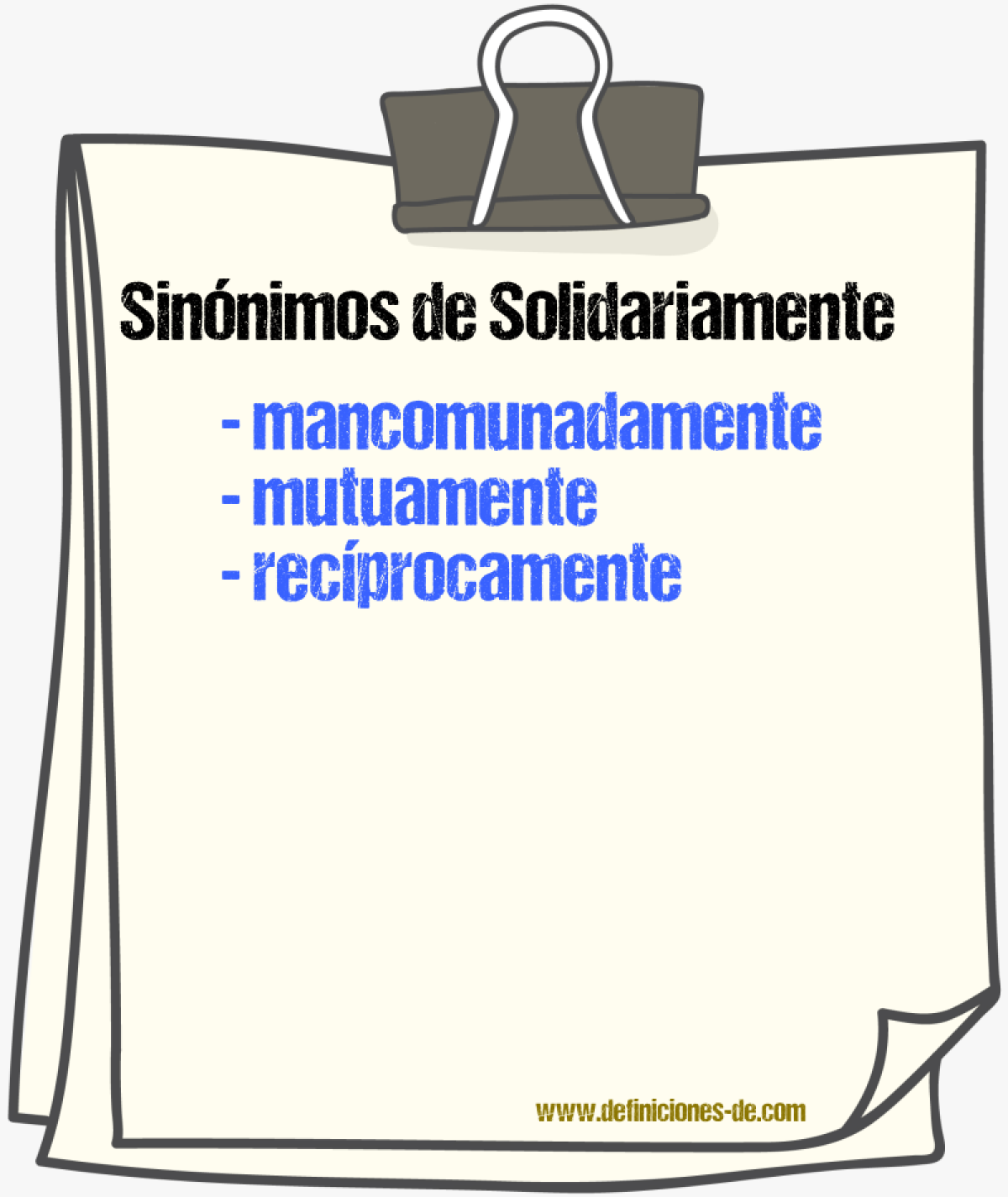 Sinnimos de solidariamente