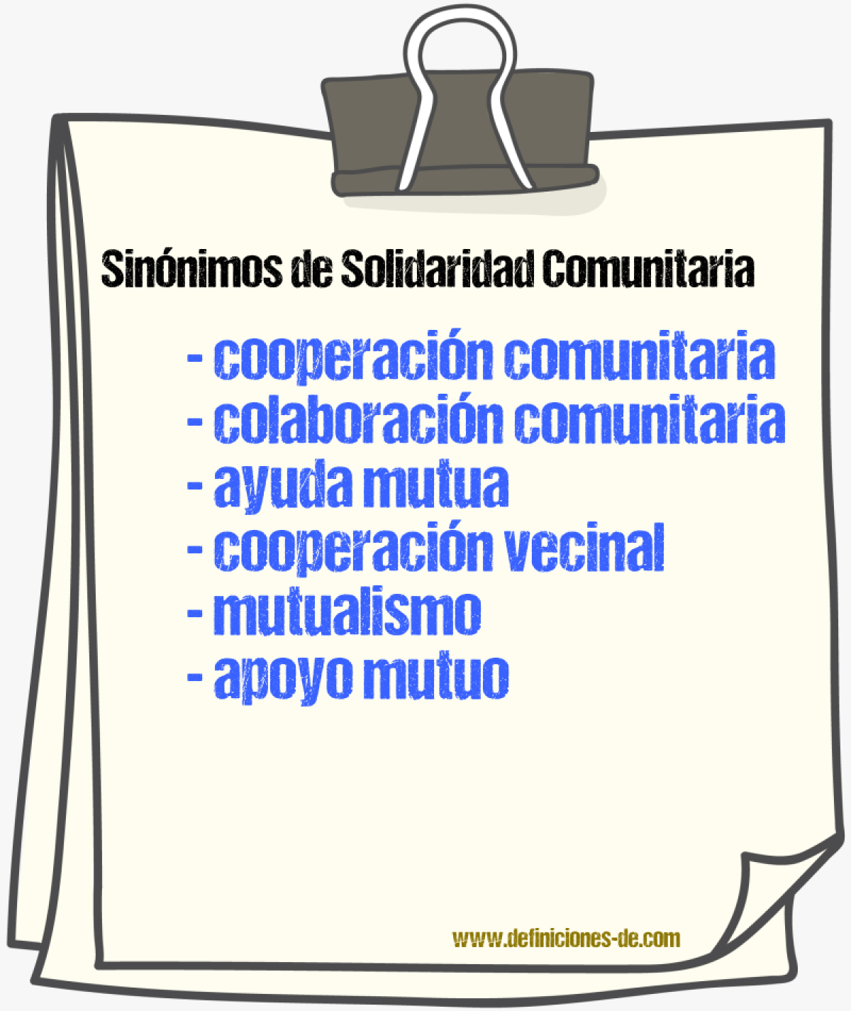 Sinónimos de solidaridad comunitaria