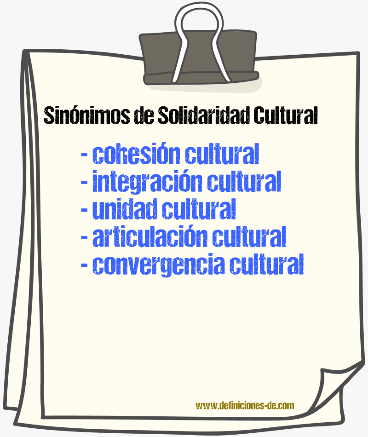 Sinónimos de solidaridad cultural