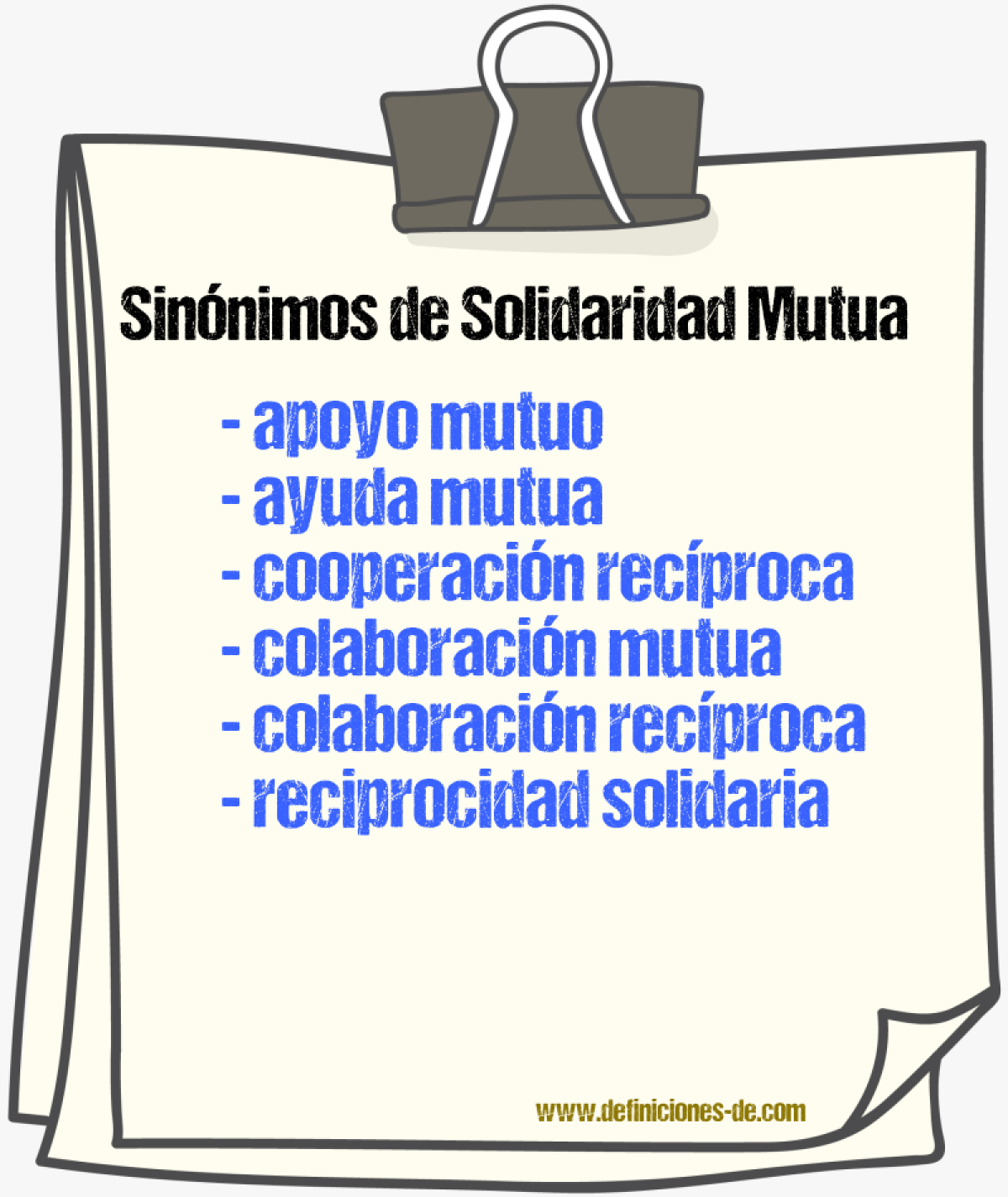 Sinónimos de solidaridad mutua