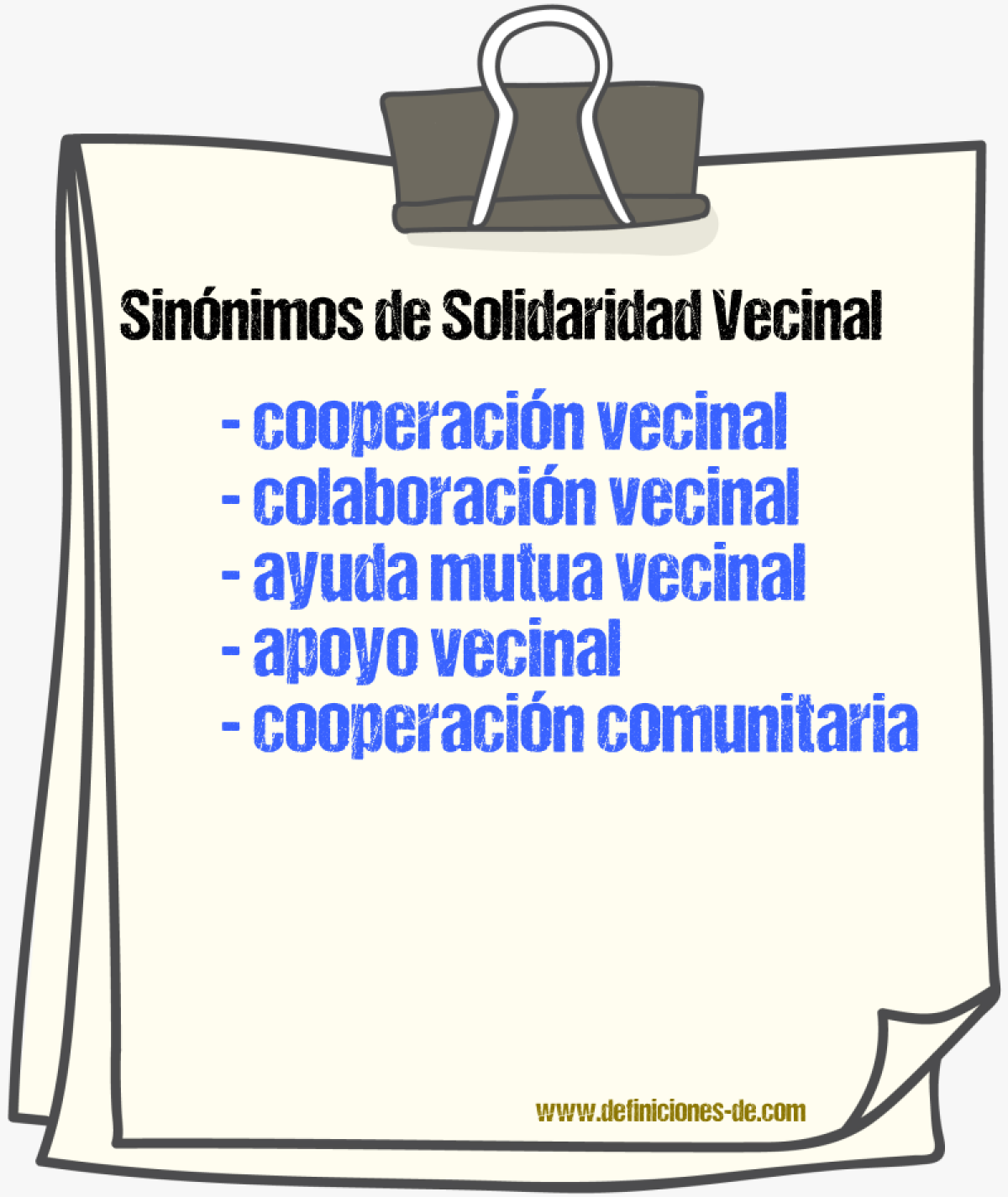 Sinónimos de solidaridad vecinal
