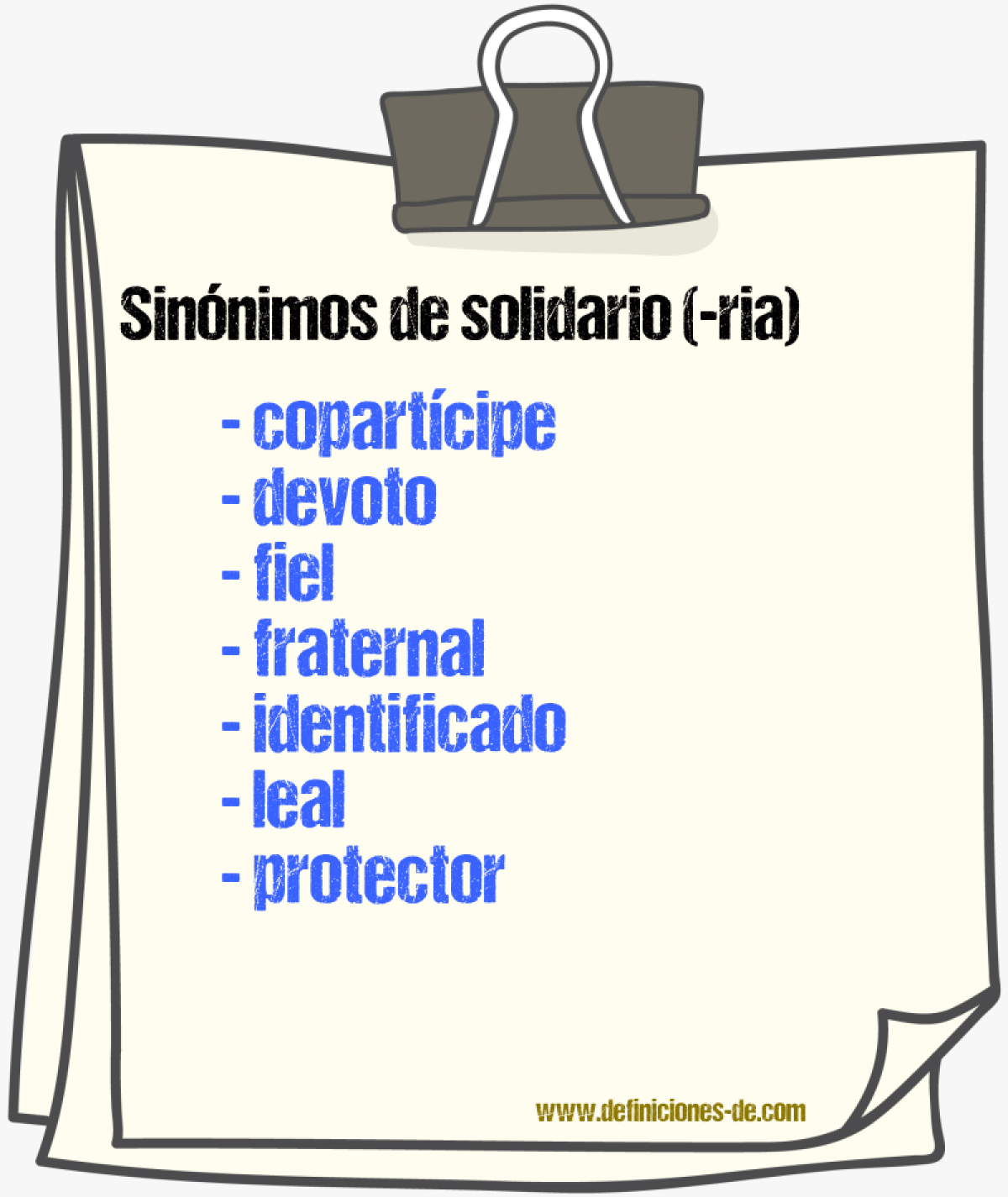 Sinnimos de solidario