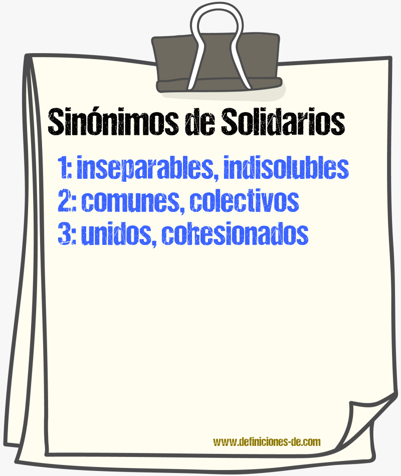 Sinónimos de solidarios