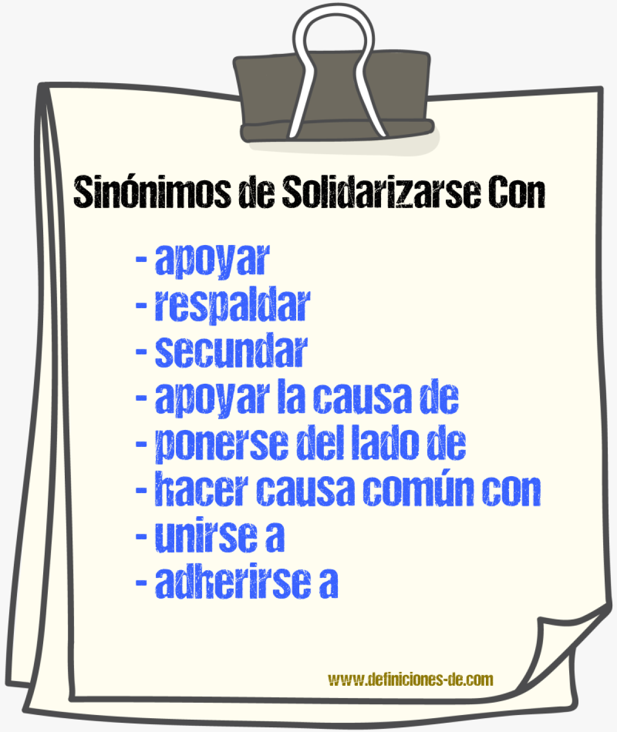 Sinónimos de solidarizarse con