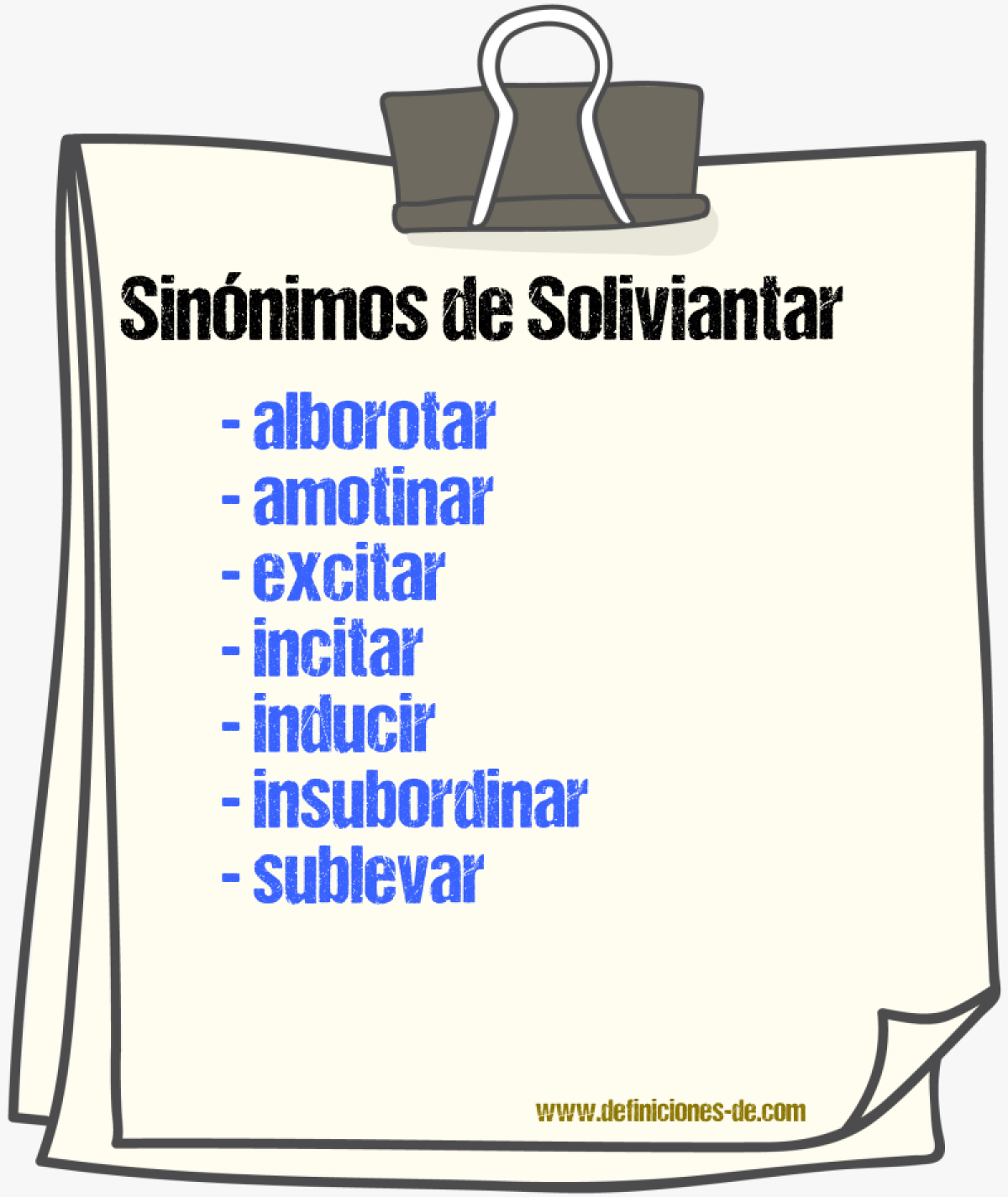 Sinnimos de soliviantar