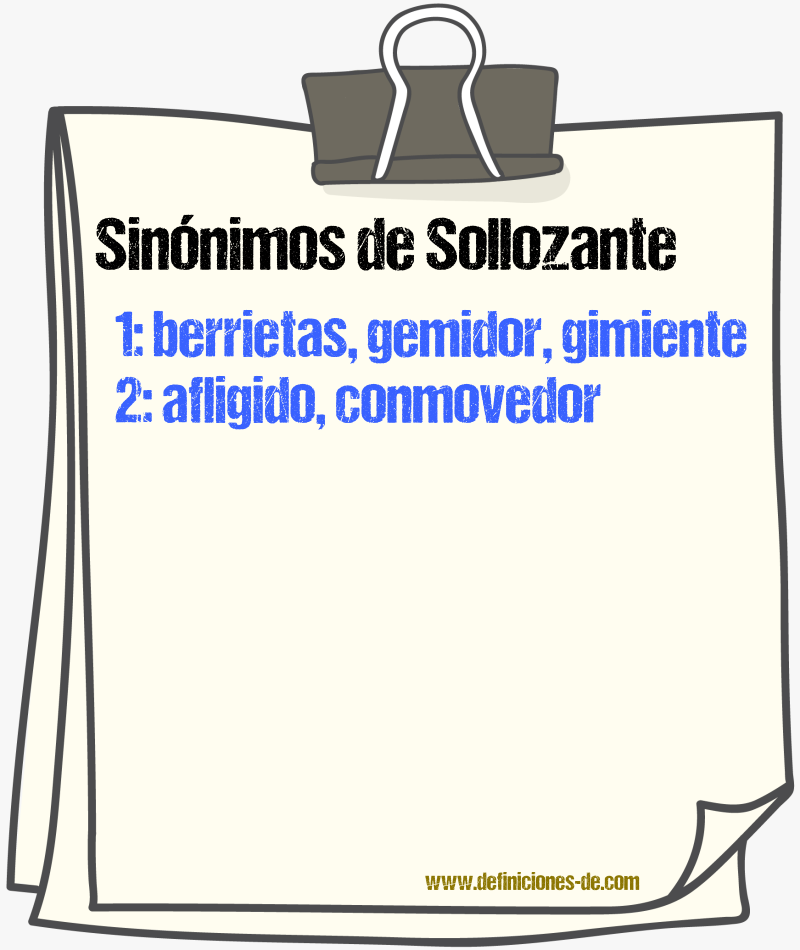 Sinnimos de sollozante