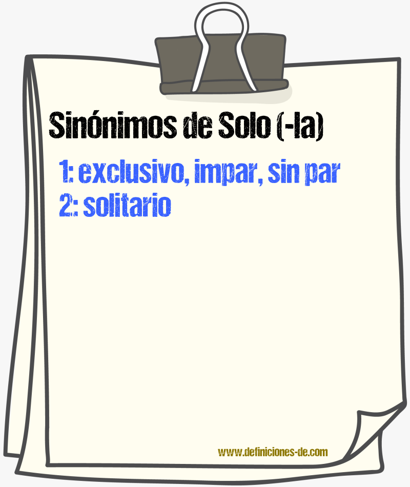 Sinnimos de solo