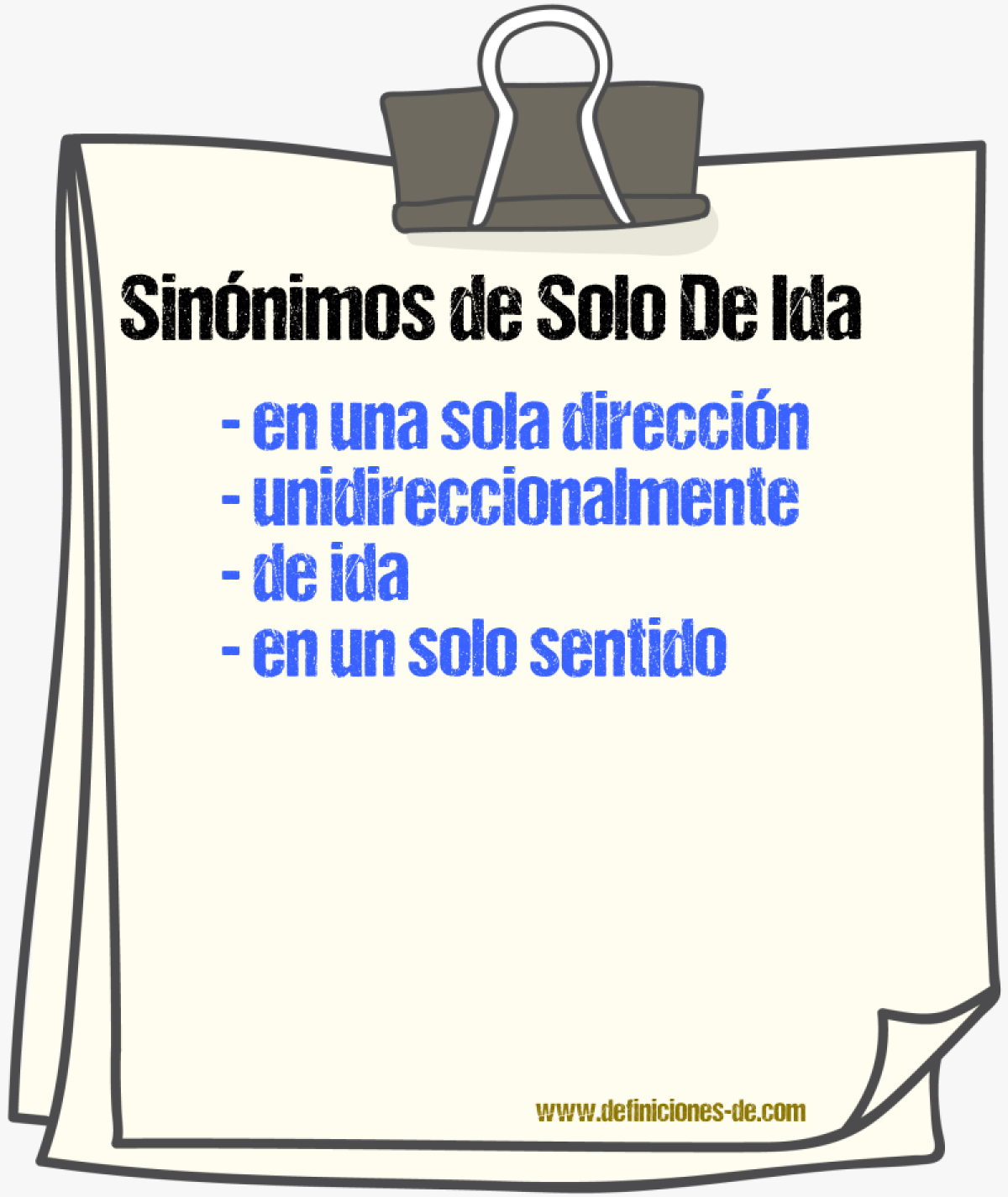 Sinónimos de solo de ida