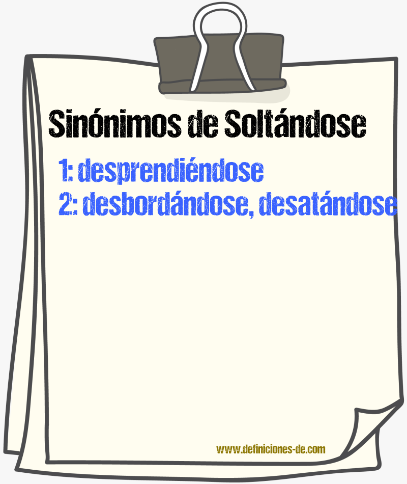 Sinónimos de soltándose