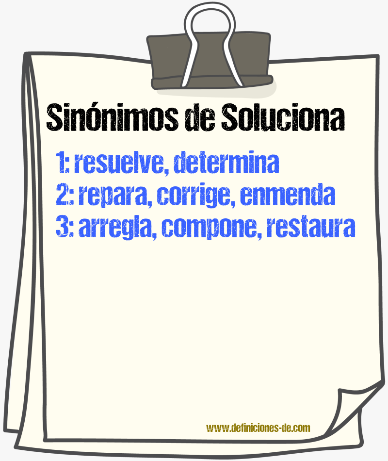 Sinónimos de soluciona