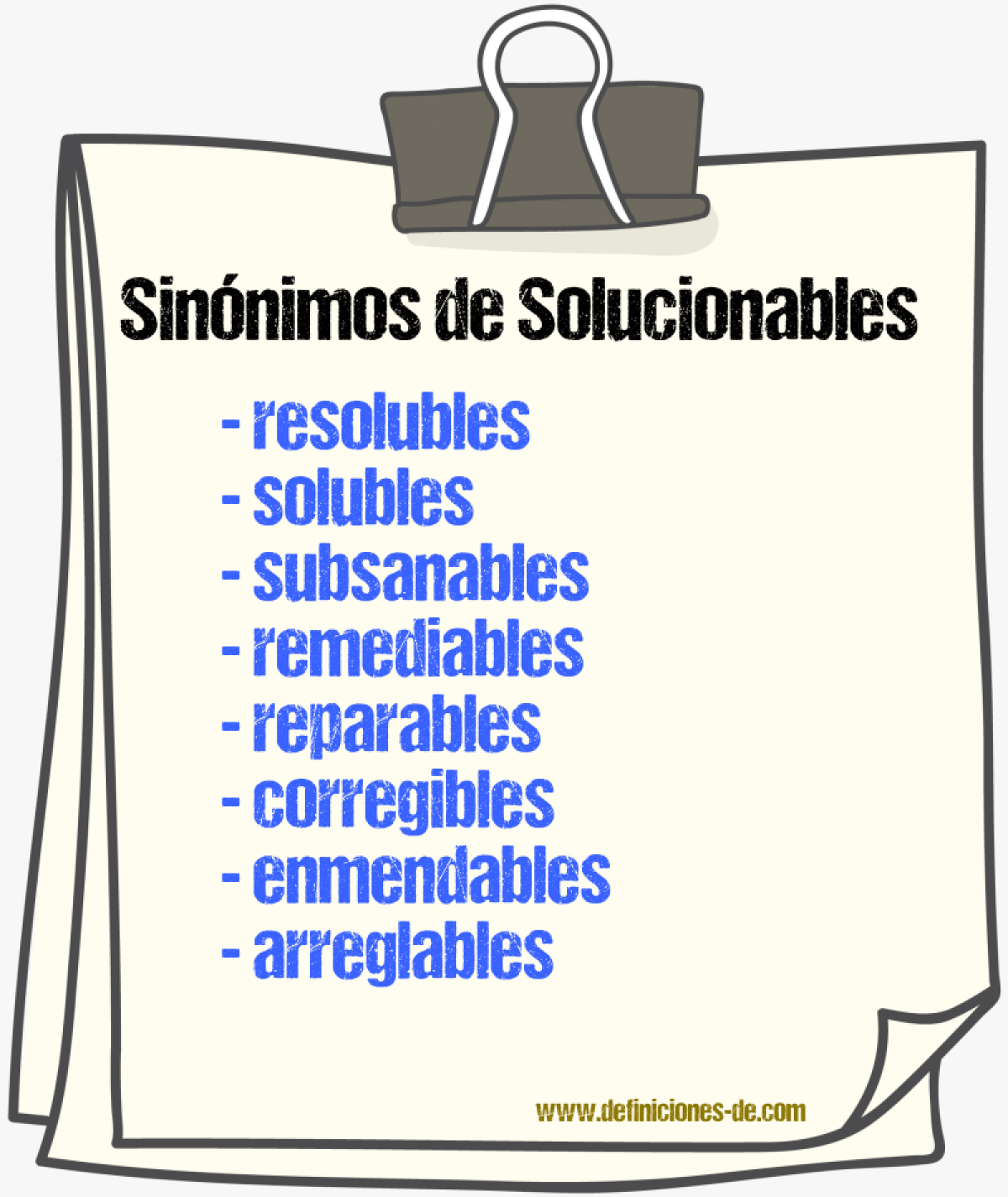 Sinónimos de solucionables