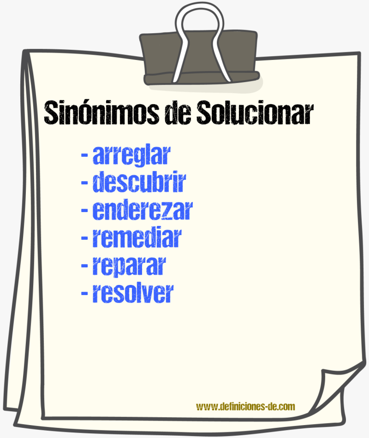 Sinnimos de solucionar