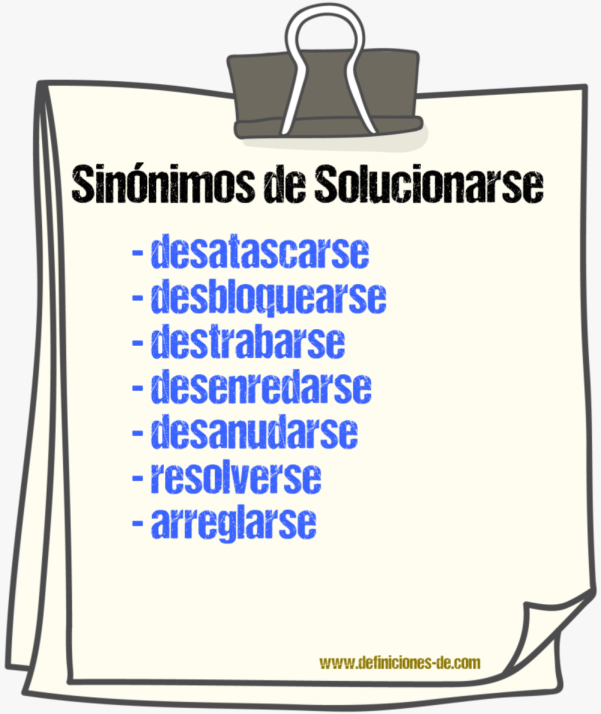 Sinónimos de solucionarse