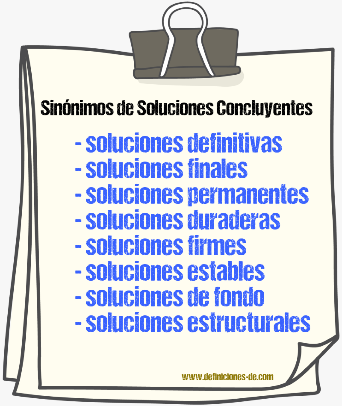 Sinónimos de soluciones concluyentes