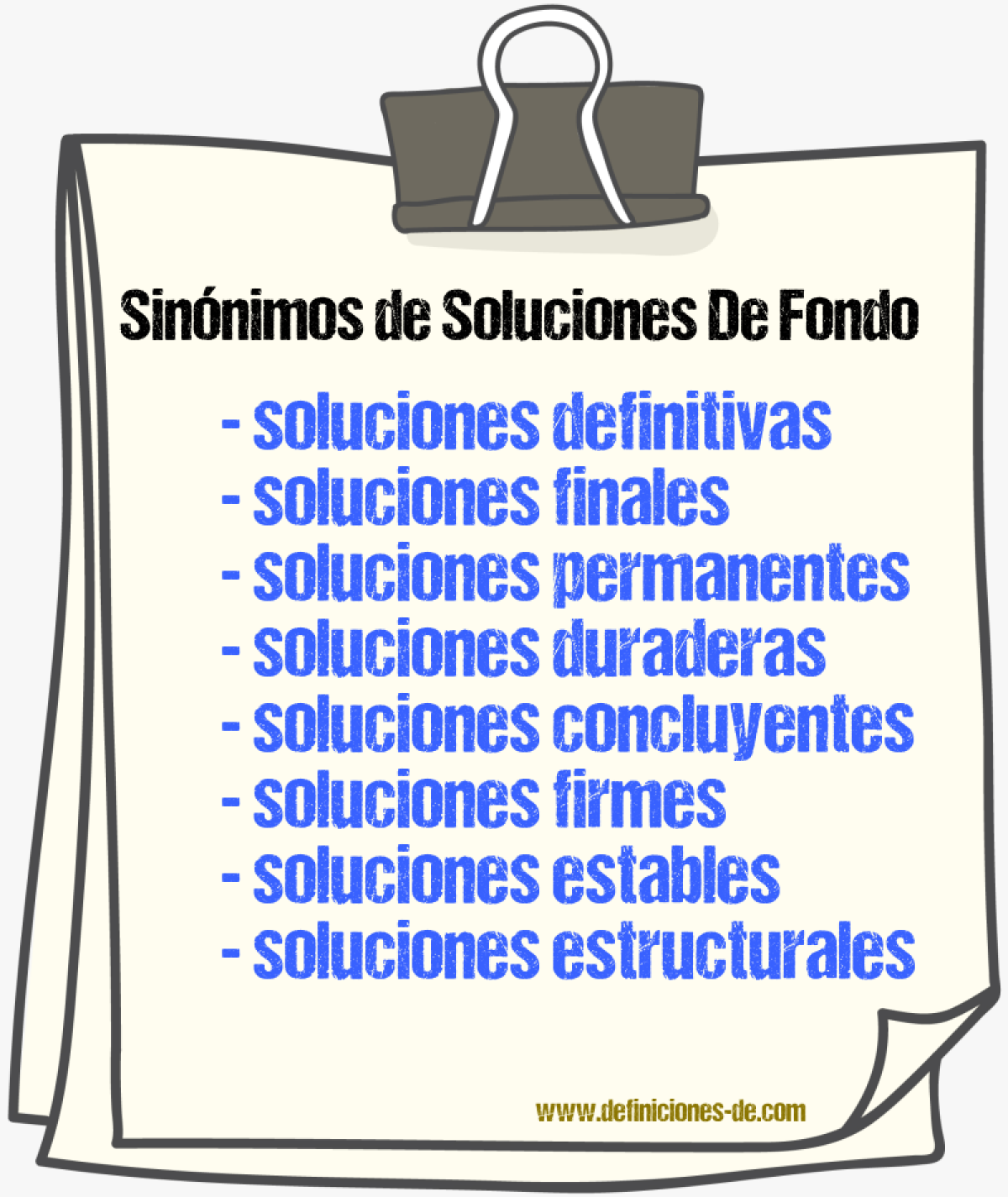 Sinónimos de soluciones de fondo