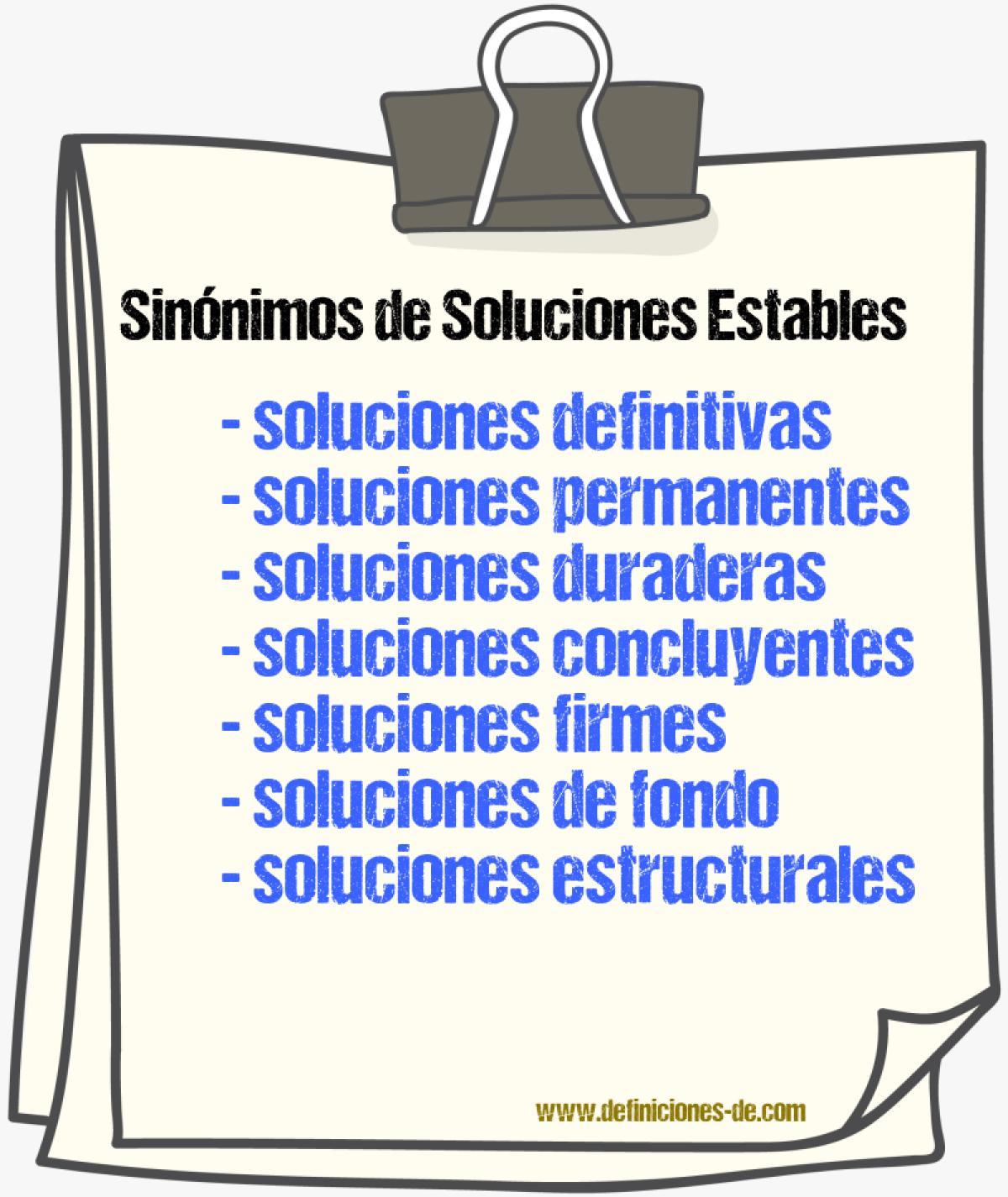 Sinónimos de soluciones estables