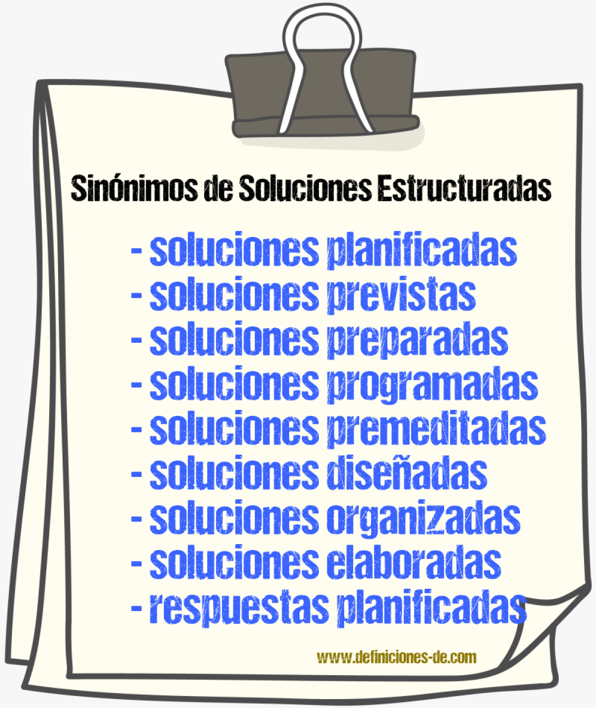 Sinónimos de soluciones estructuradas