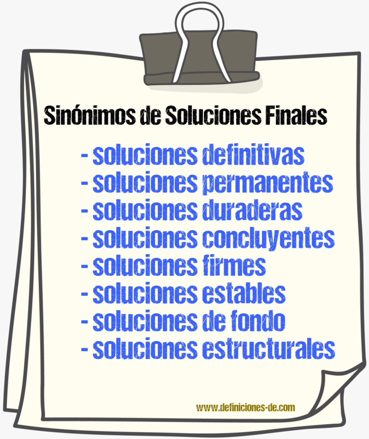 Sinónimos de soluciones finales