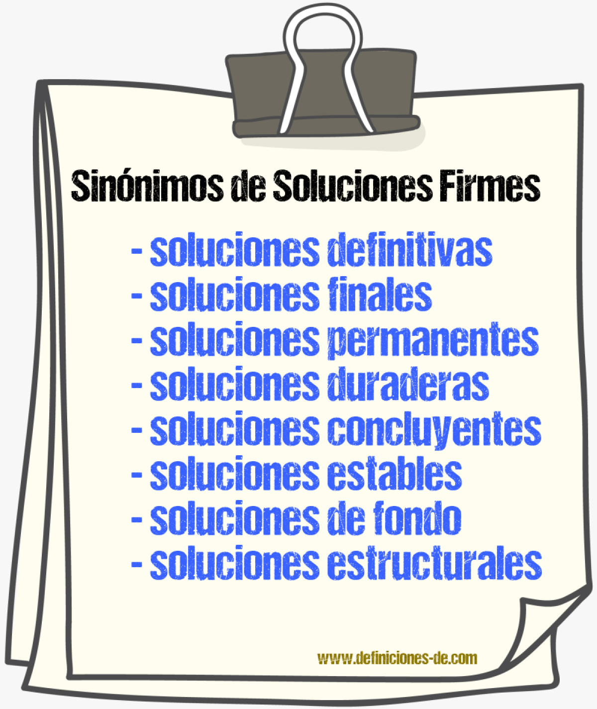 Sinónimos de soluciones firmes