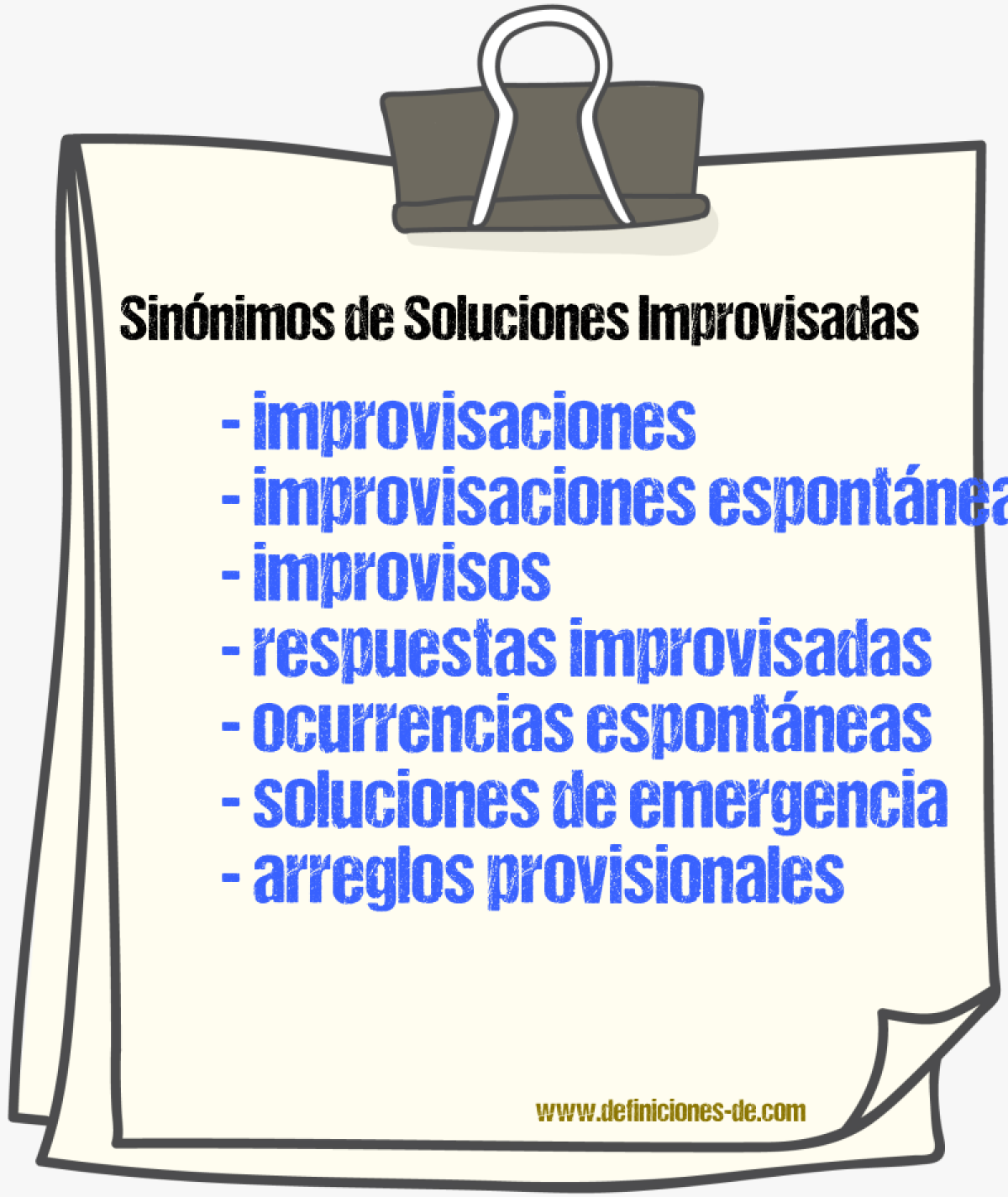 Sinónimos de soluciones improvisadas