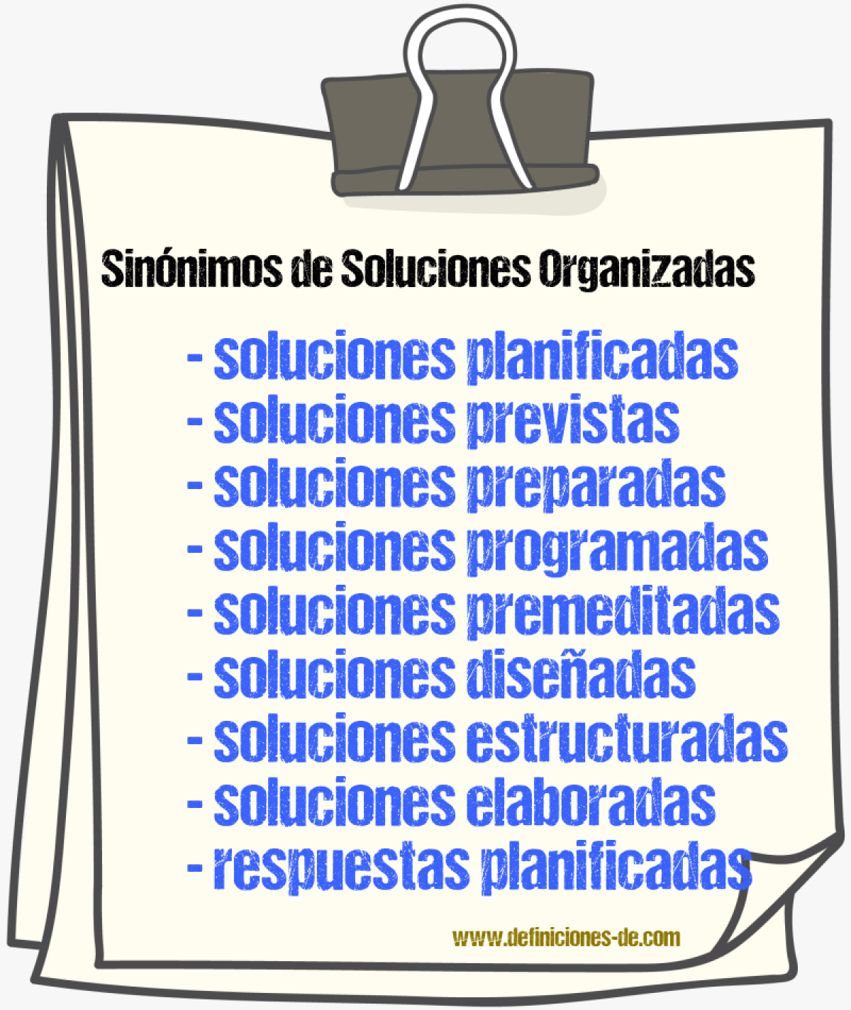 Sinónimos de soluciones organizadas