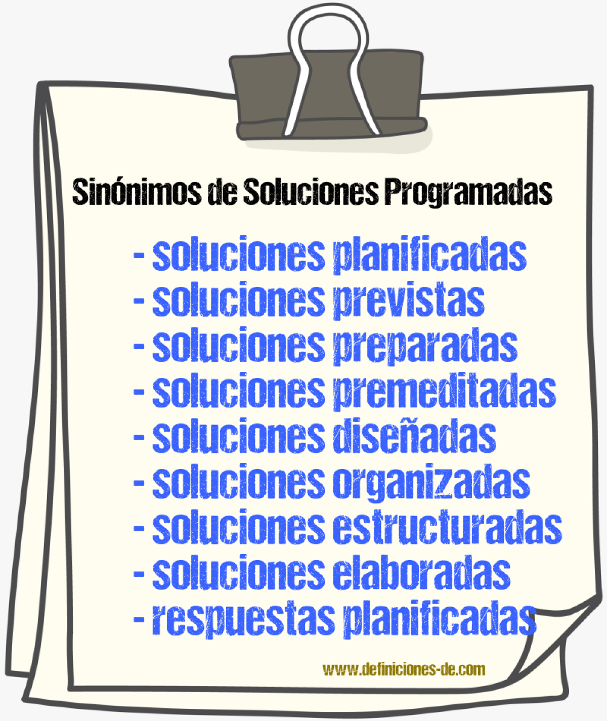 Sinónimos de soluciones programadas