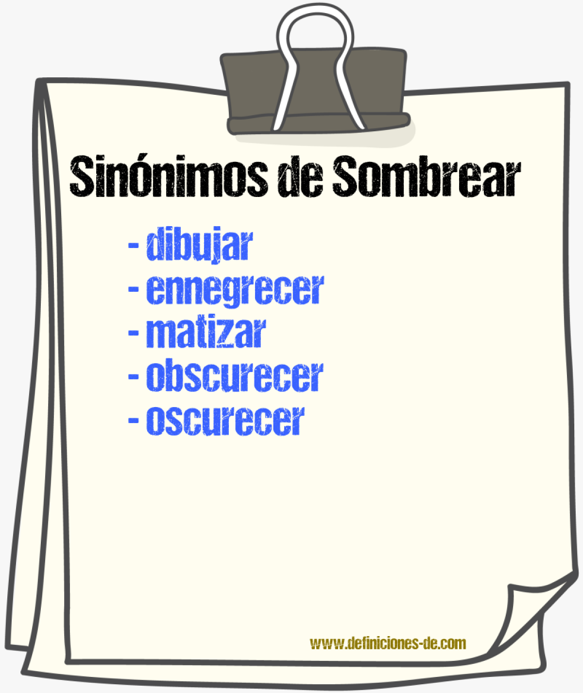 Sinnimos de sombrear