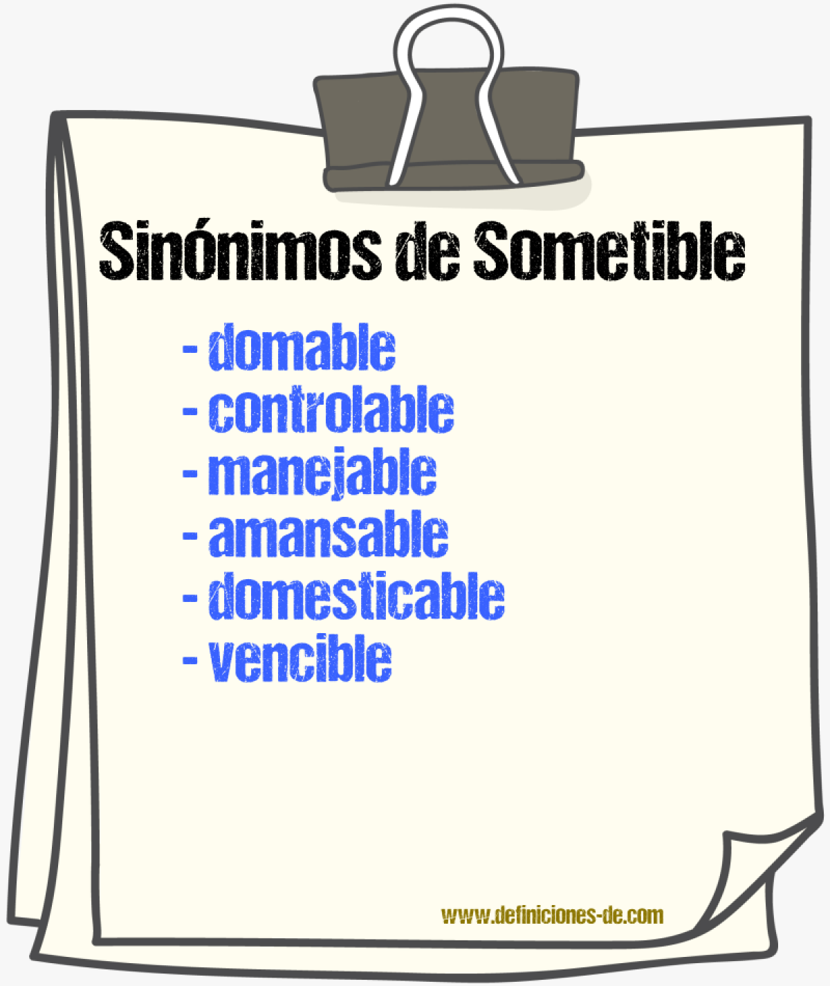 Sinónimos de sometible