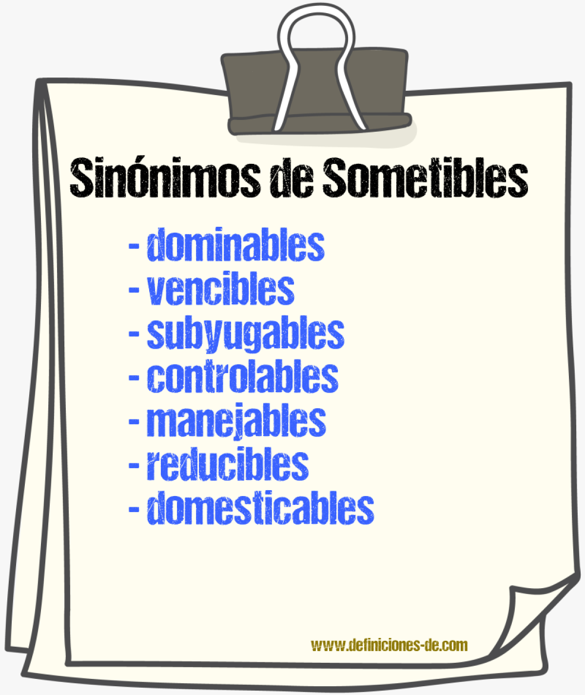 Sinónimos de sometibles