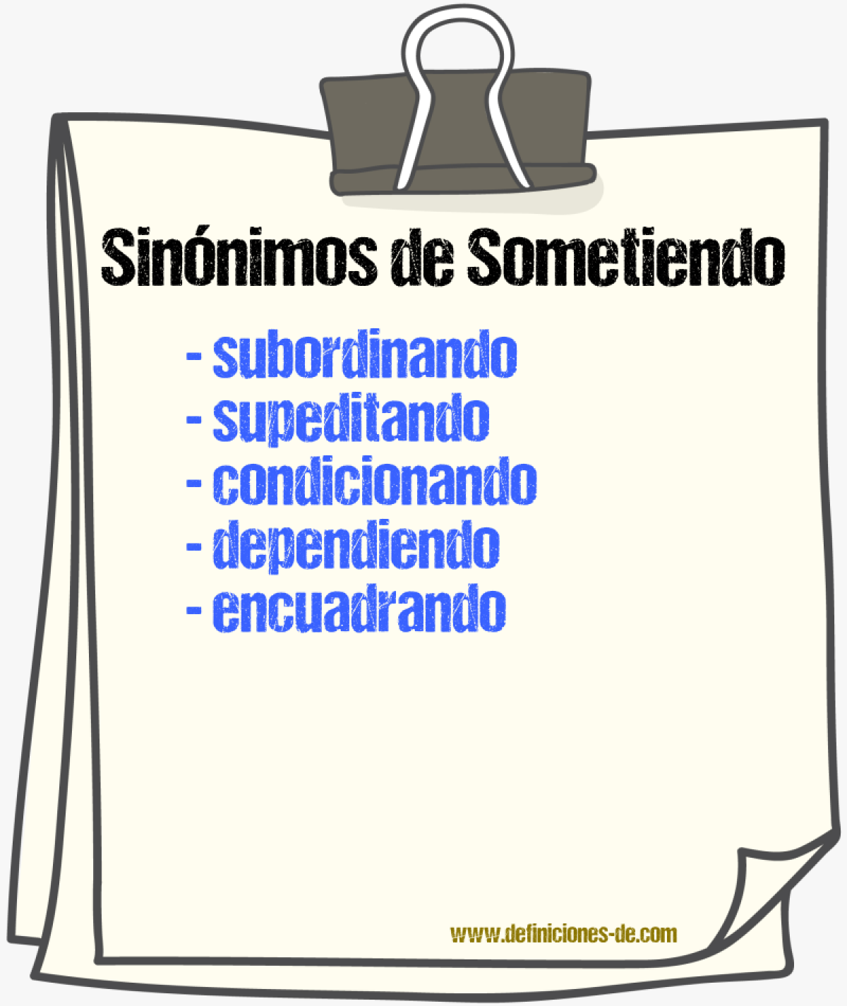 Sinónimos de sometiendo