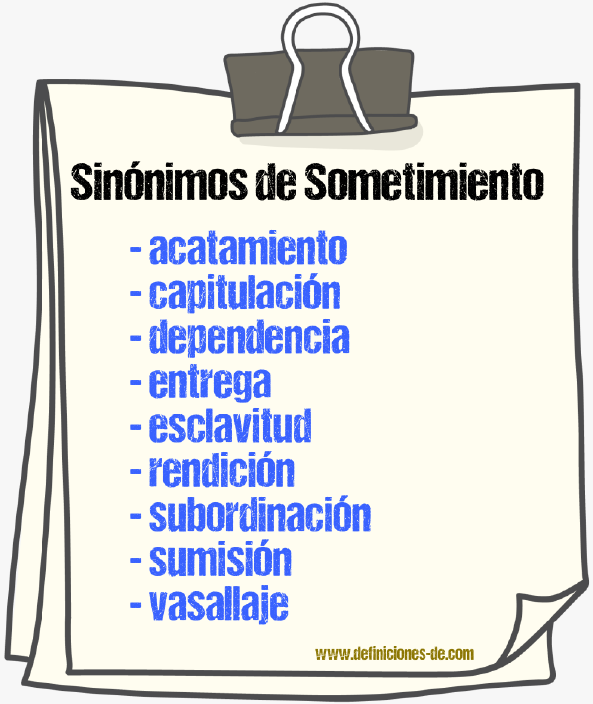 Sinnimos de sometimiento