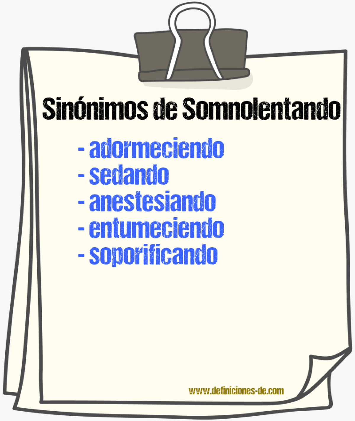Sinónimos de somnolentando