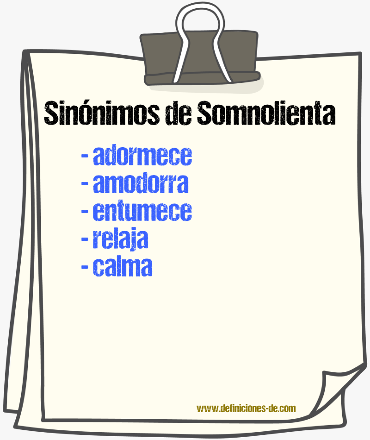 Sinónimos de somnolienta